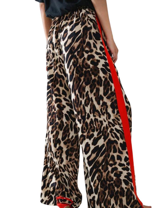 Leopard Patchwork Casual Loose Fit Pants