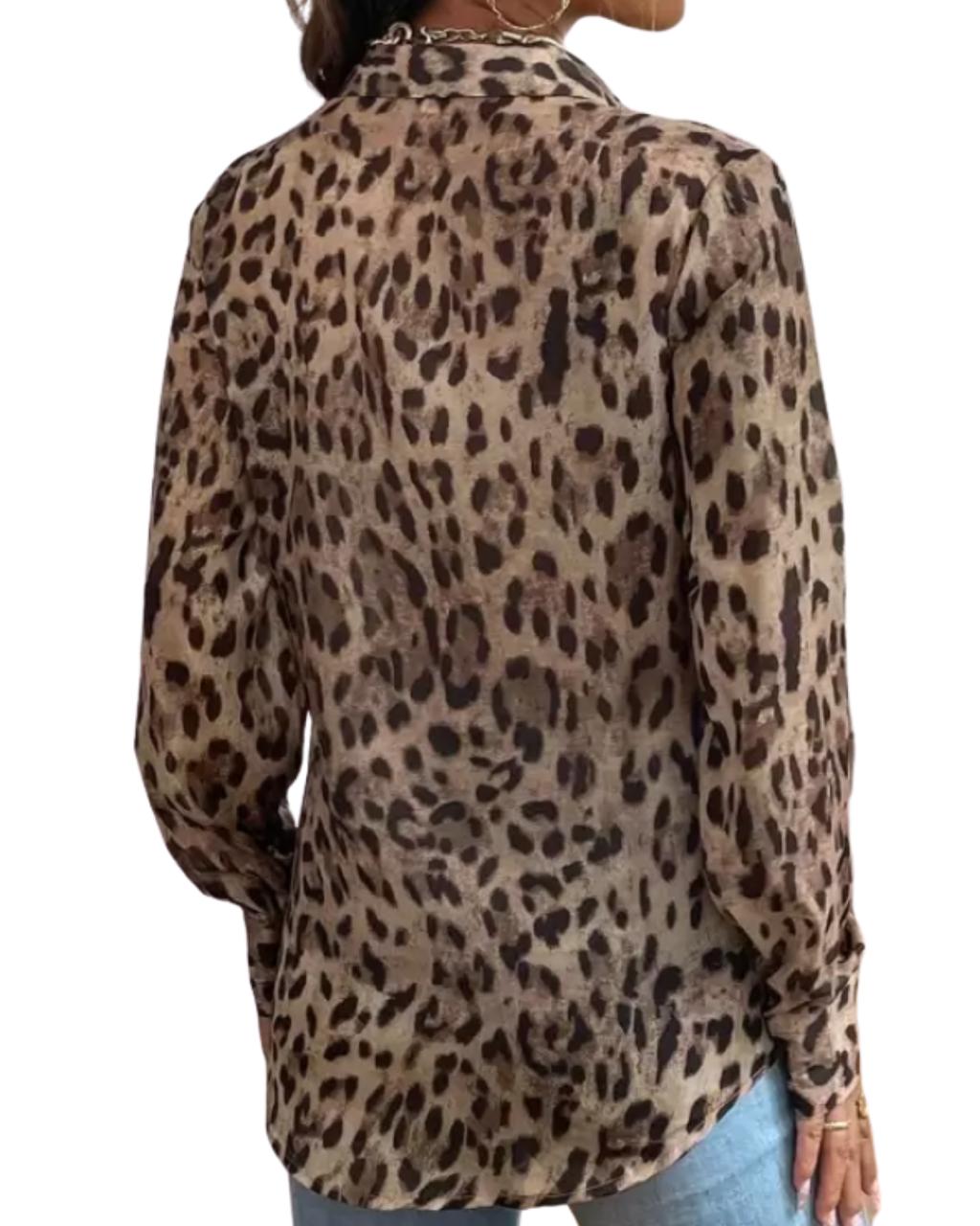Leopard Print Button Up Shirt