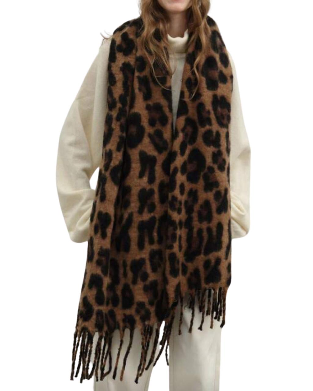1pc Women Leopard Print Elegant Warm Scarf