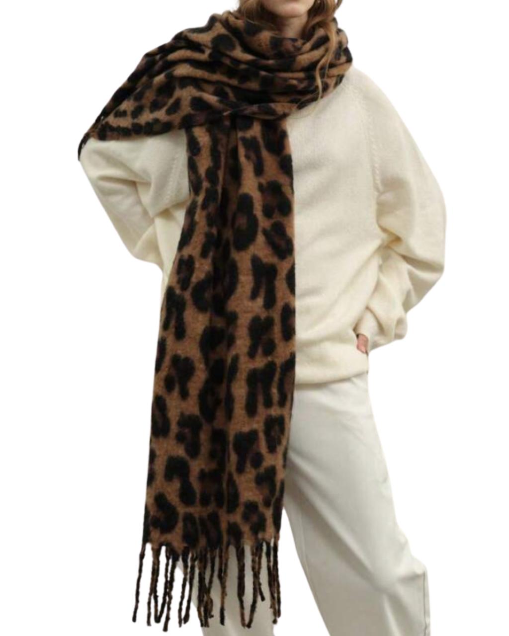 1pc Women Leopard Print Elegant Warm Scarf
