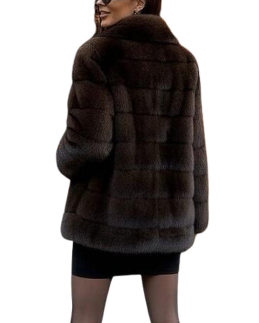 Women Faux Elegant Fur Jacket Coat