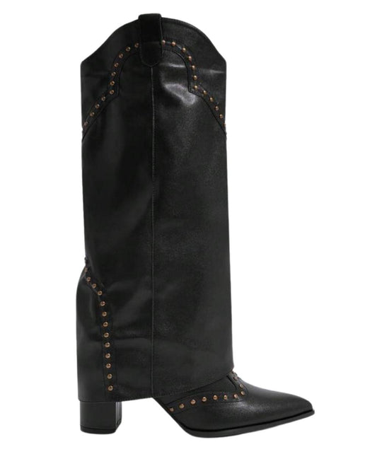 Thigh High Chunky Heel Tall Boots