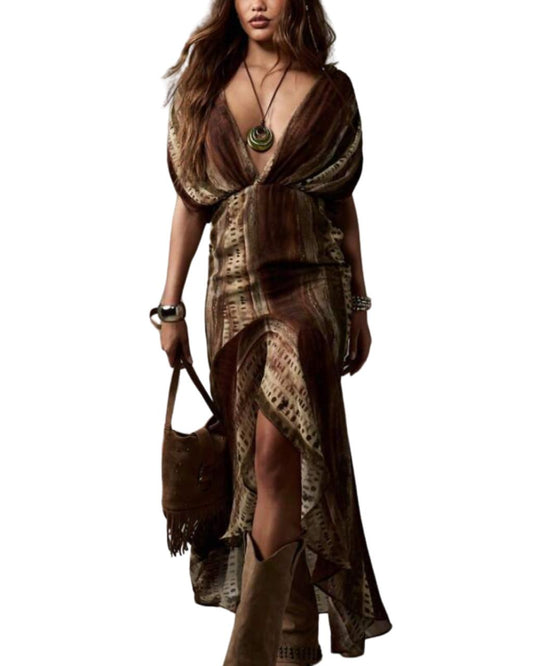 Boho Chic Striped Maxi Dress