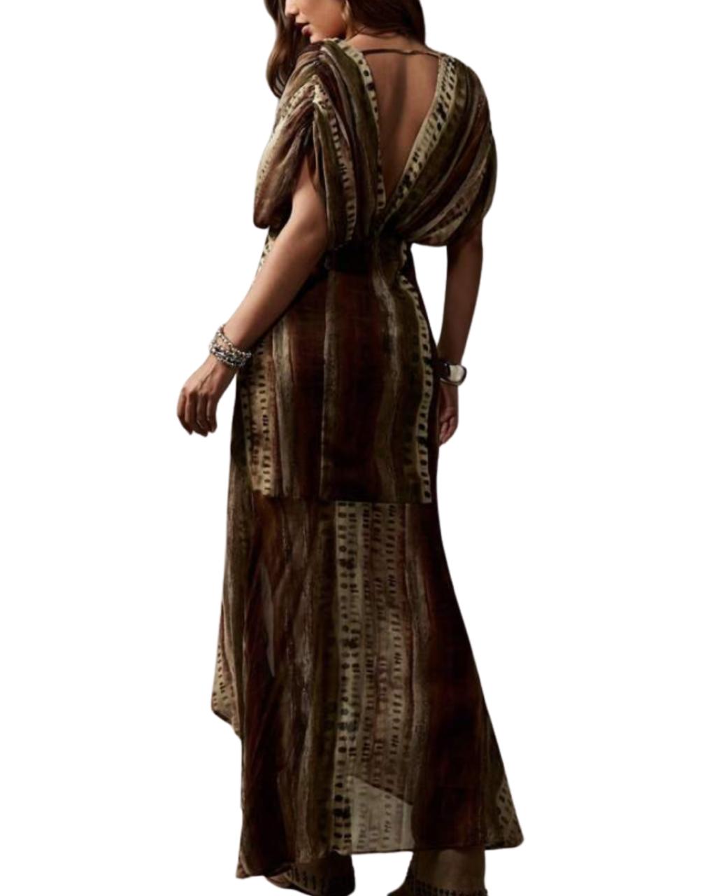 Boho Chic Striped Maxi Dress