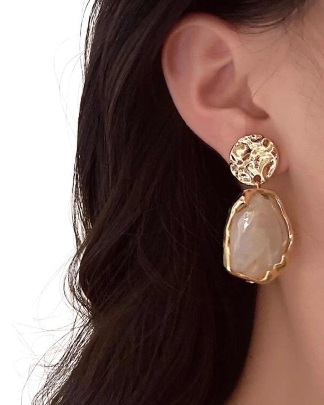 1 Pair Metallic Resin Vintage Ombre Dangle Earrings