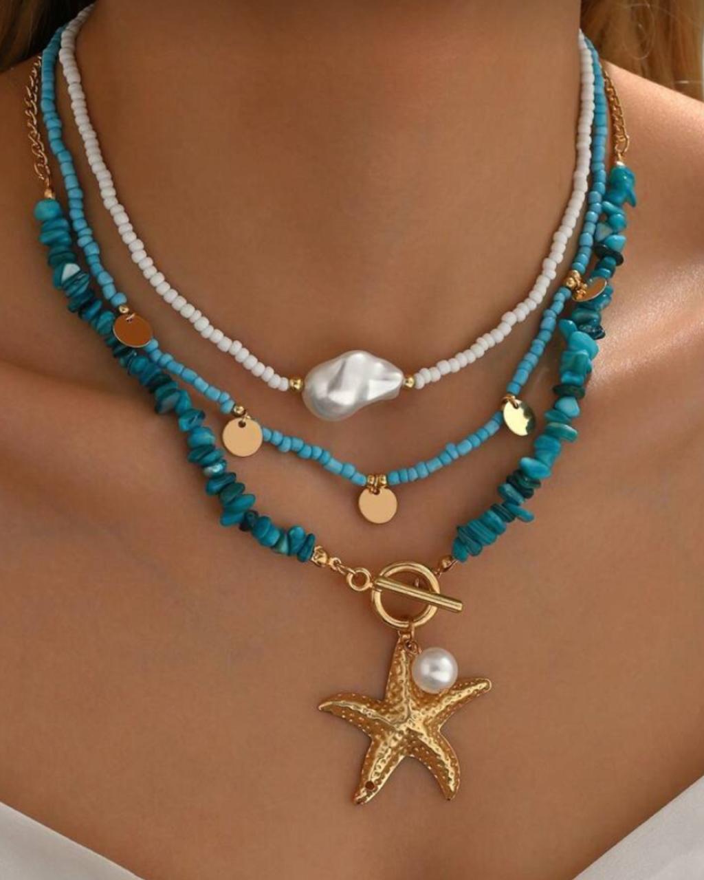 3pcs Bohemian Beach Style Necklace