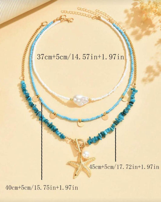 3pcs Bohemian Beach Style Necklace