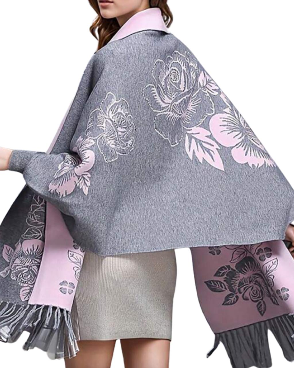 1pc Fringed Peony Flower Thickened Scarf