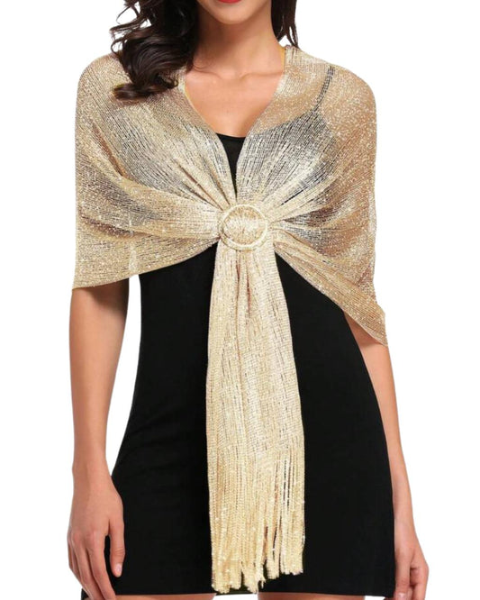 A Shiny Tassel Scarf For Women