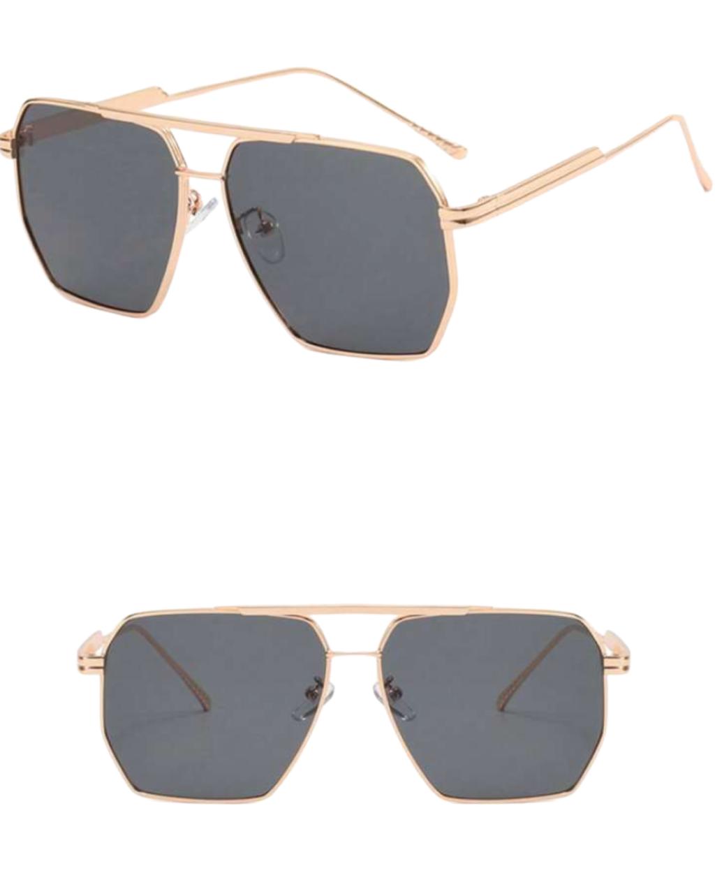 Futuristic Square Double Bridge Metal Fashion Glasses