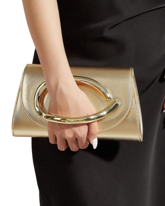 Shiny Gold Handbag For Women