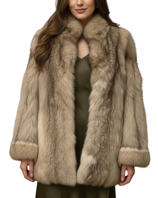 Classic Fox Jacket With Oversized Collar