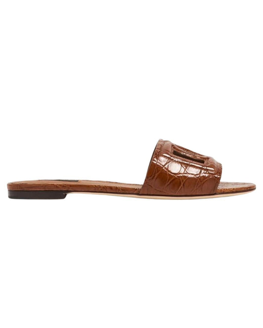 Dolce & Gabbana Bianca Alligator Slippers