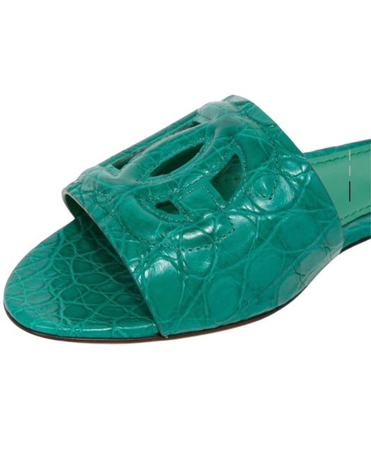 Dolce & Gabbana Bianca Embossed Slippers