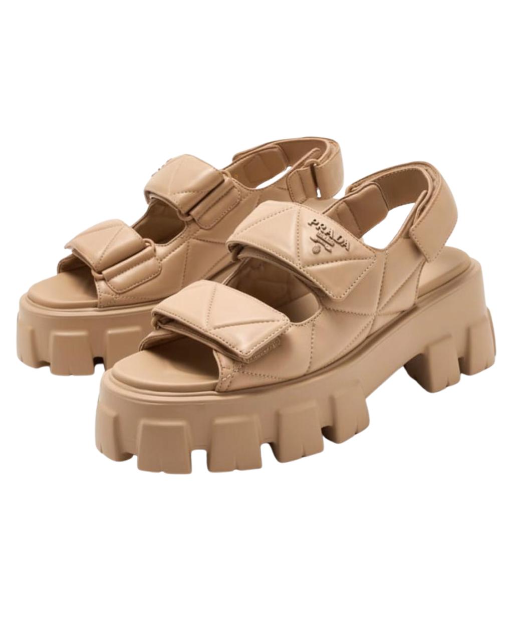 Prada Monolith Nappa Leather Sandals