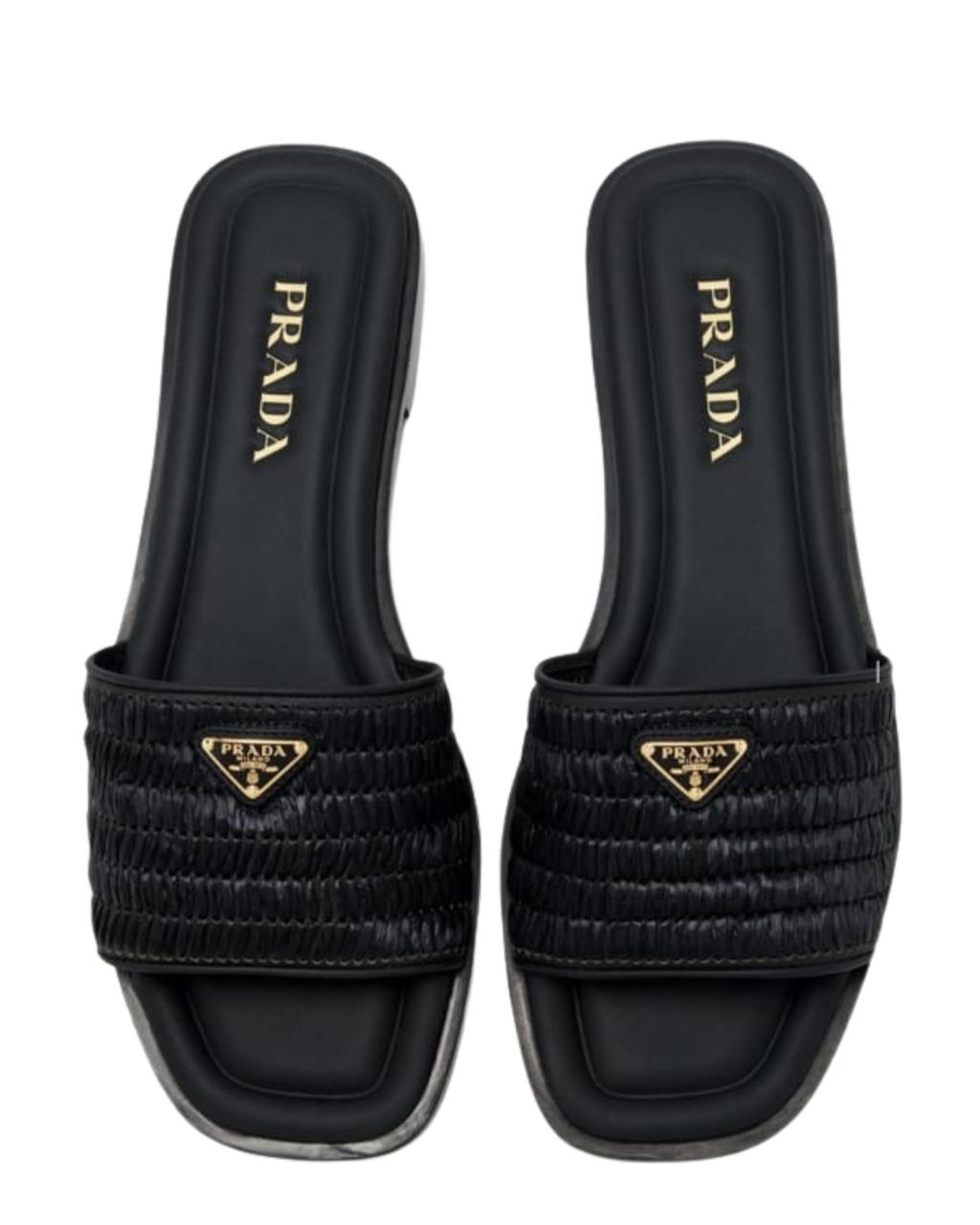 Prada Crochet Slide Sandals