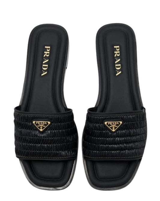 Prada Crochet Slide Sandals