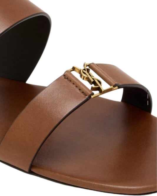 Saint Laurent Babylone Leather Slides