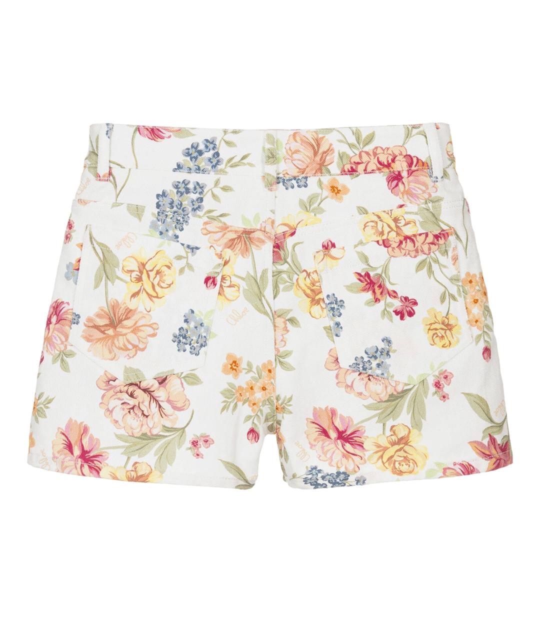Chloe Kids Floral - Patterned Denim Shorts