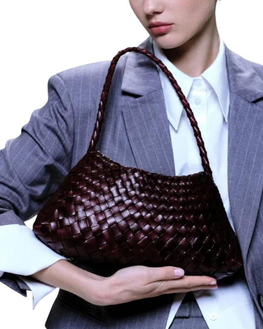 Dragon Diffusion Rosama Woven Leather Shoulder Bag