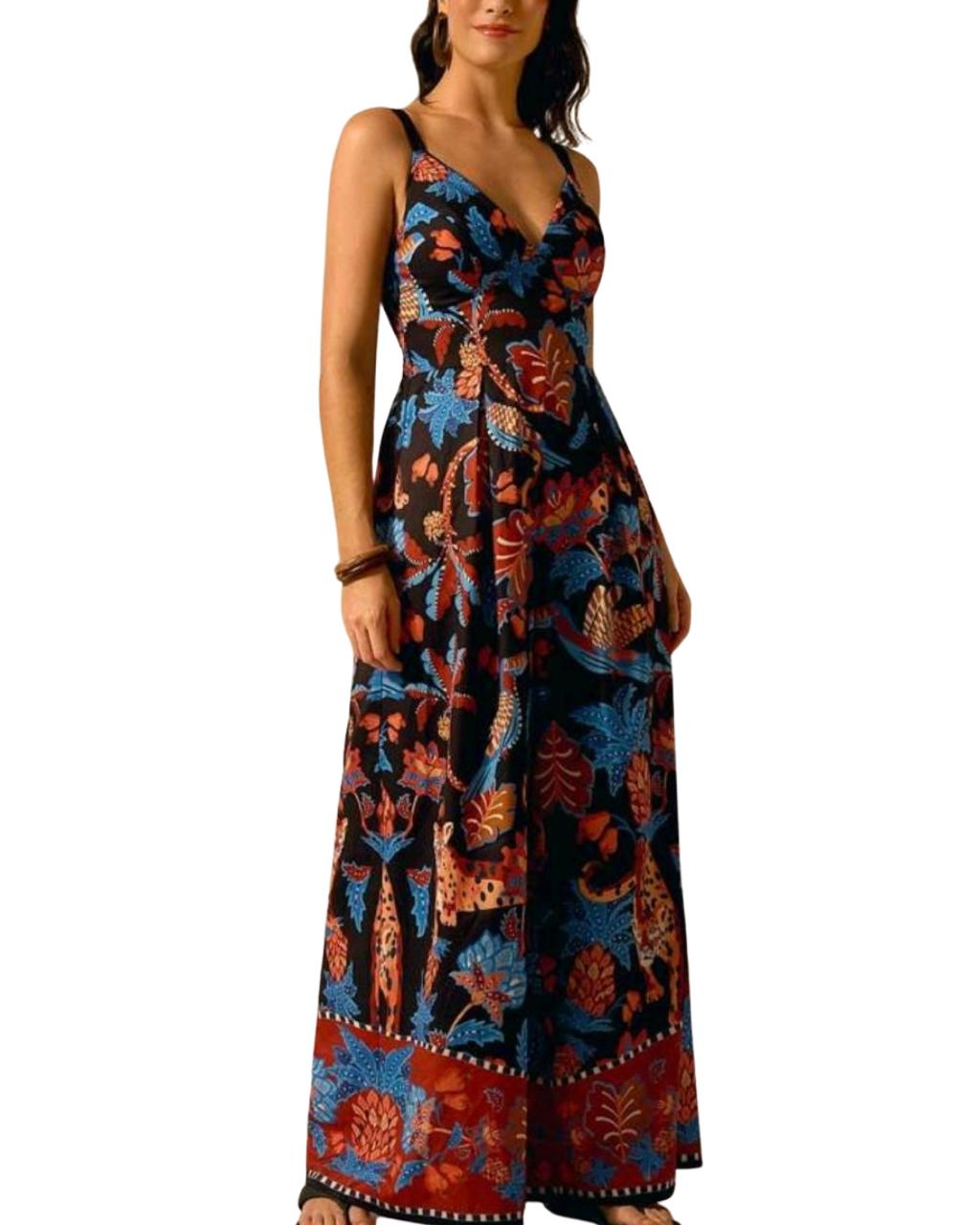 Women's Boho Tropical Flora Jumpsuit