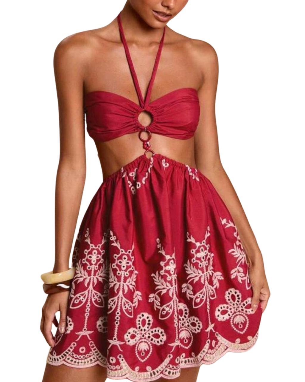 Backless Halter Neck Vacation Dress