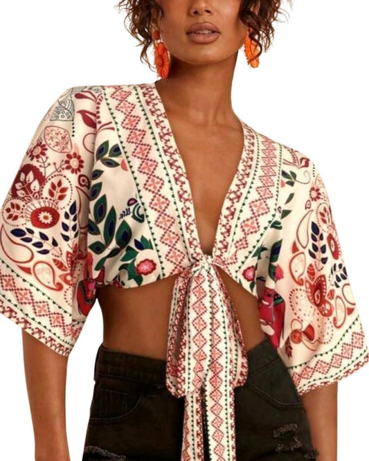Floral Print Kimono Top