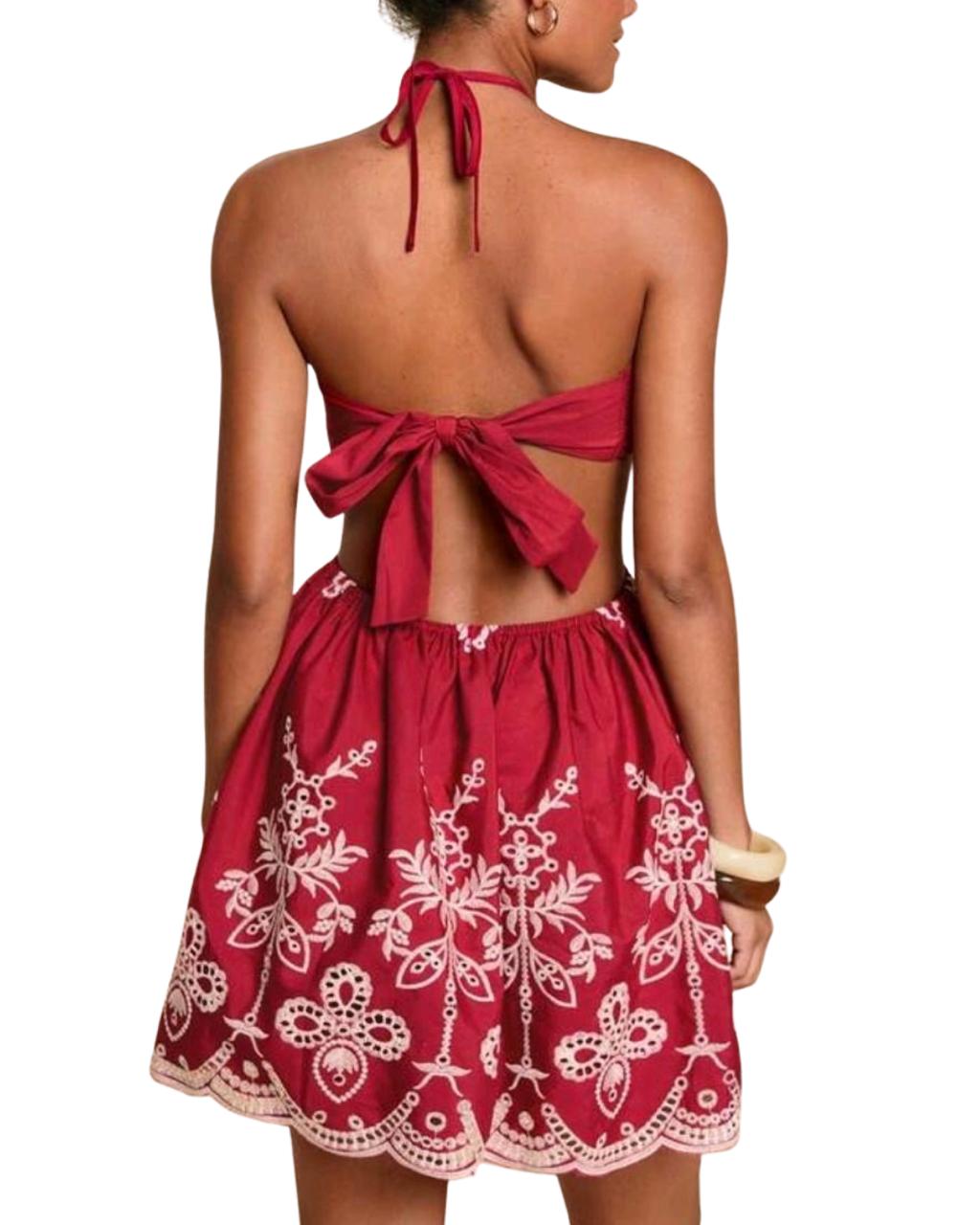Backless Halter Neck Vacation Dress
