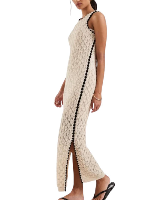 Aware Sleeveless Crochet Maxi Dress