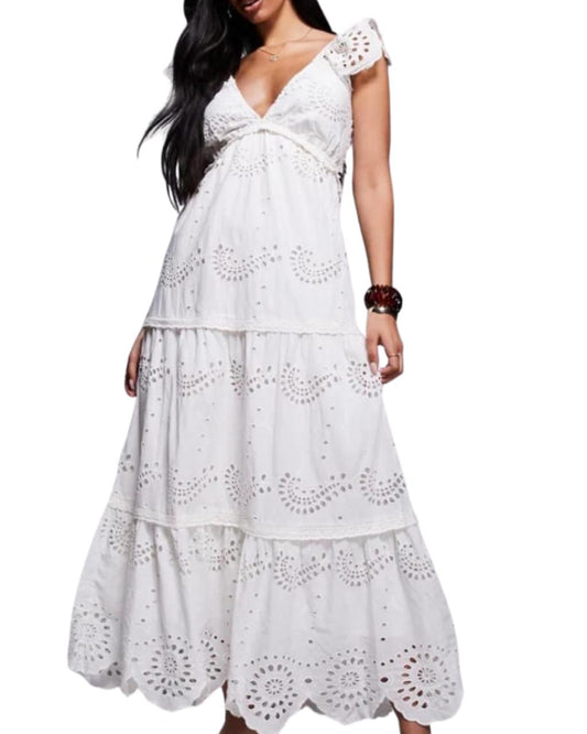 River Island Broderie Midi Dress
