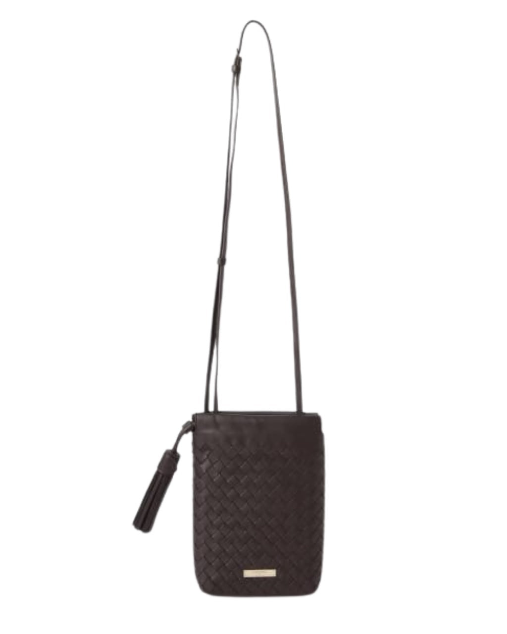 Aspinal Of London Hudson Crossbody Drawstring Pouch in Woven Leather