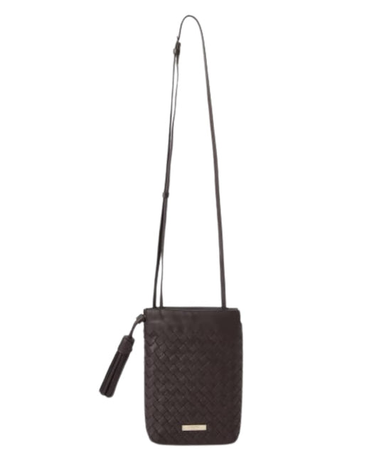 Aspinal Of London Hudson Crossbody Drawstring Pouch in Woven Leather