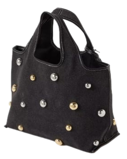 3.1 PHILLIP LIM Mini Dome-embellished Market Tote Bag in Denim