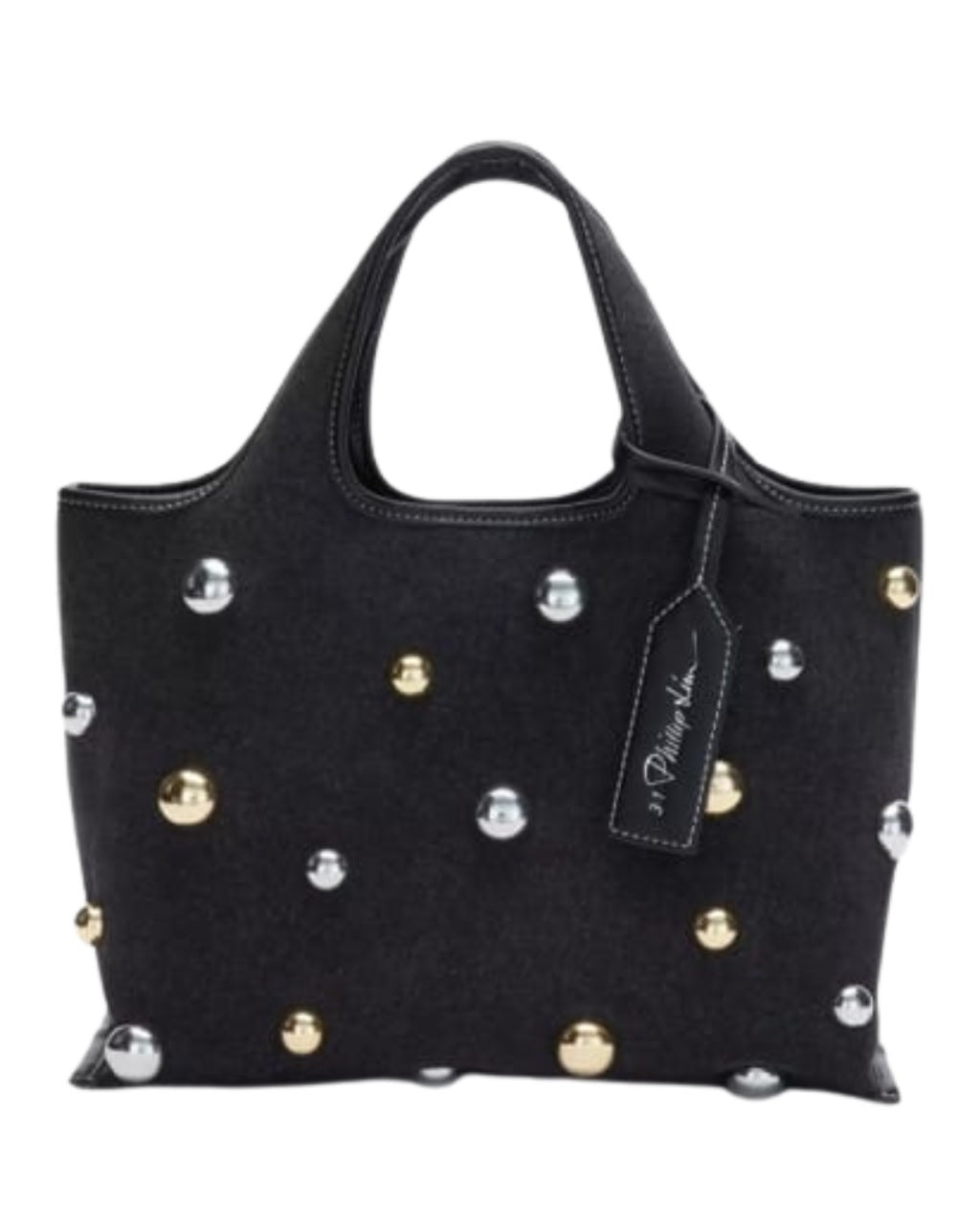 3.1 PHILLIP LIM Mini Dome-embellished Market Tote Bag in Denim