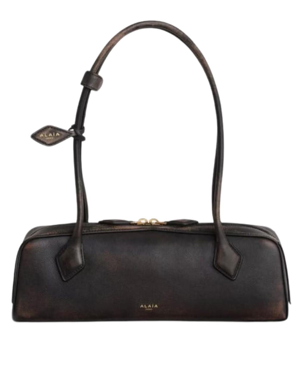 Alaïa Le Teckel Medium Shoulder Bag in Washed Leather