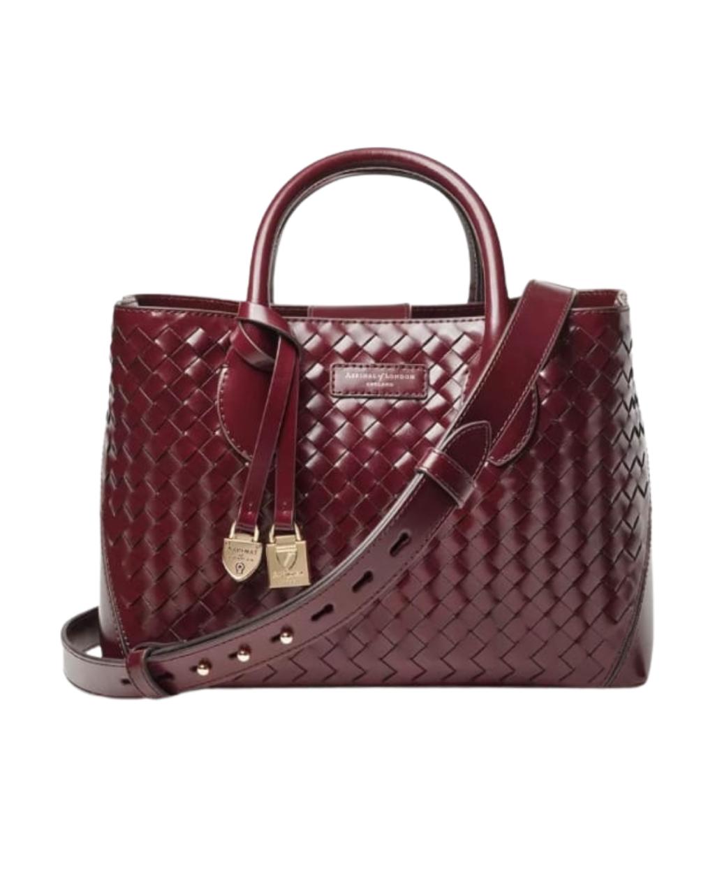 Aspinal Of London Midi London Tote Bag in Woven Leather