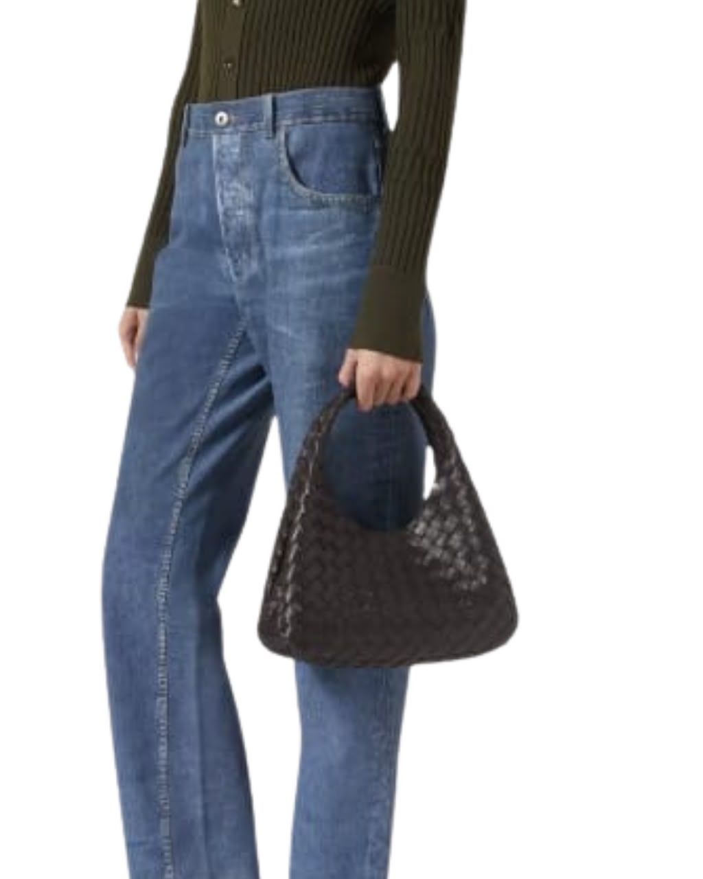 Bottega Veneta Small Campana Shoulder Bag in Intrecciato Leather