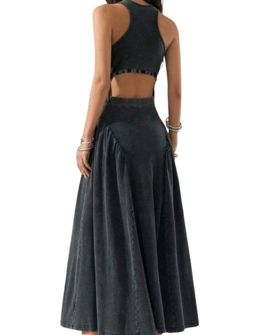 Women's Gray Backless Dress