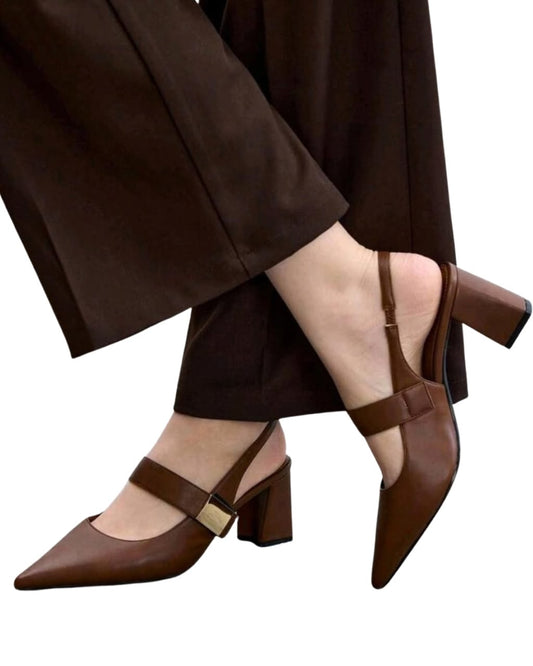 Square Buckle High Heels Sandals