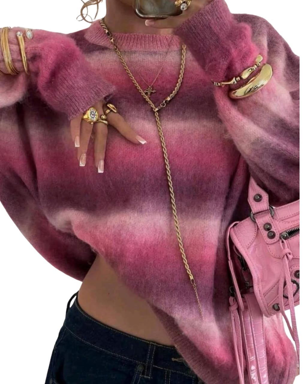 Women's Colorful Y2K Knit Pullover