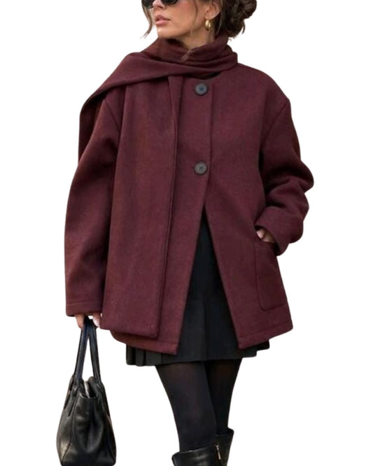 Solid Color Single-Breasted Overcoat