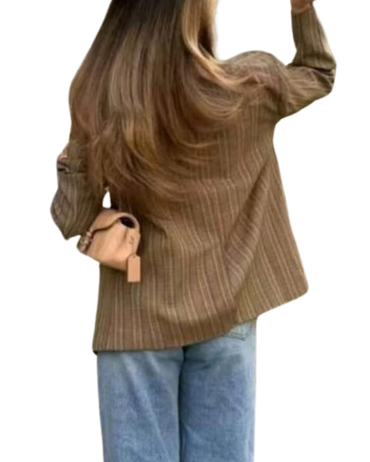 Women's Mixed Plaid Blazer Jacket