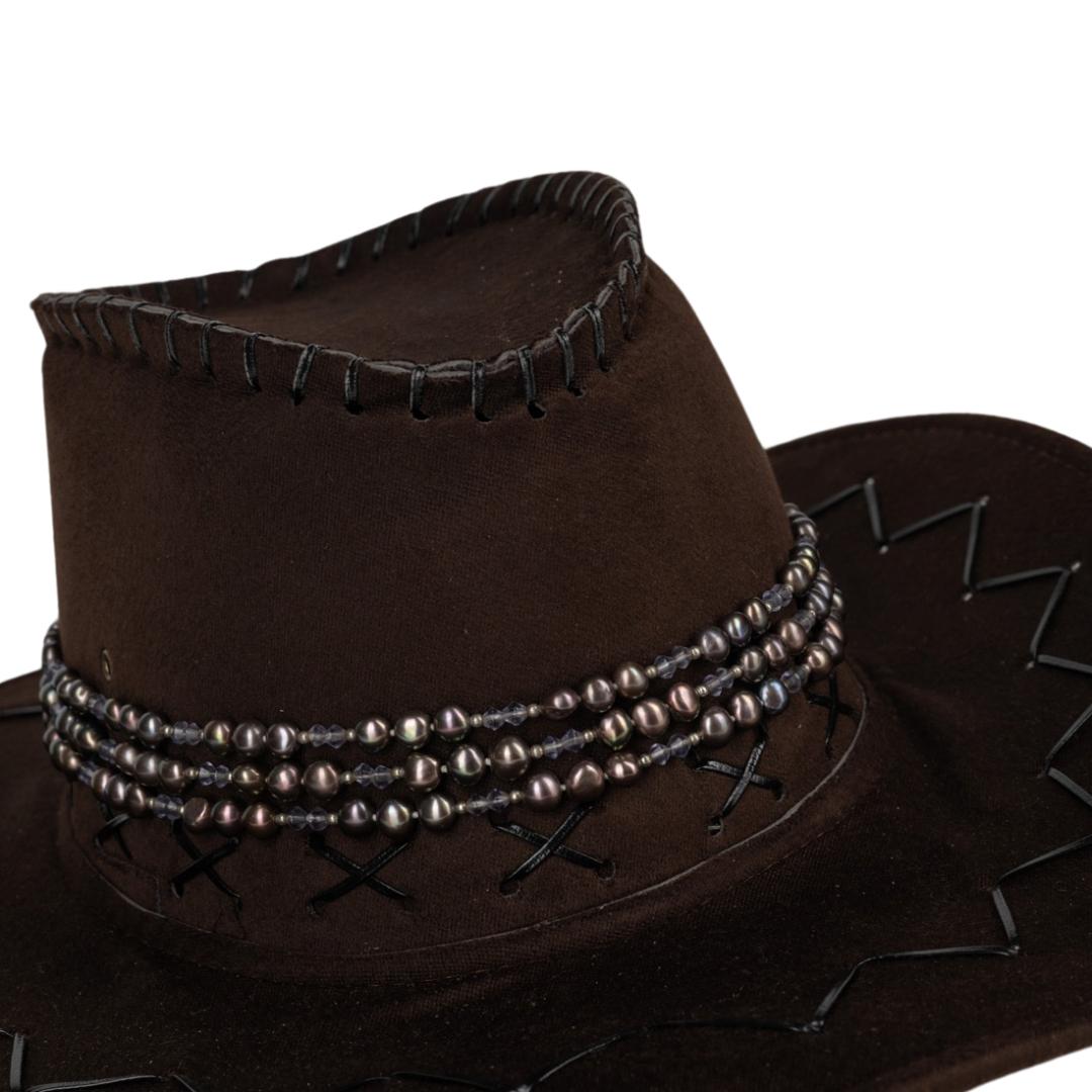 Brown Cowboy Brand New Hat with Accessories