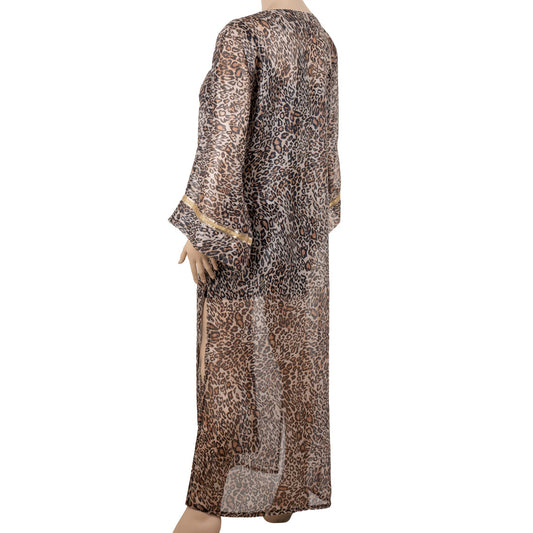 Ola Azzam Brand New Animal Print Kaftan with Sequin