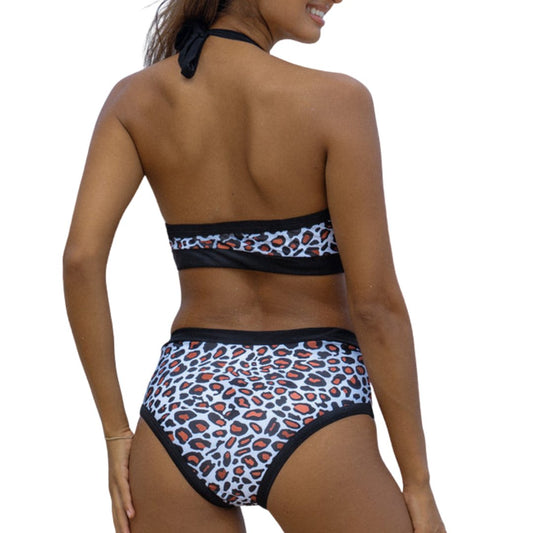 Halter Leopard Brand New Bikini Set - mymadstore.com