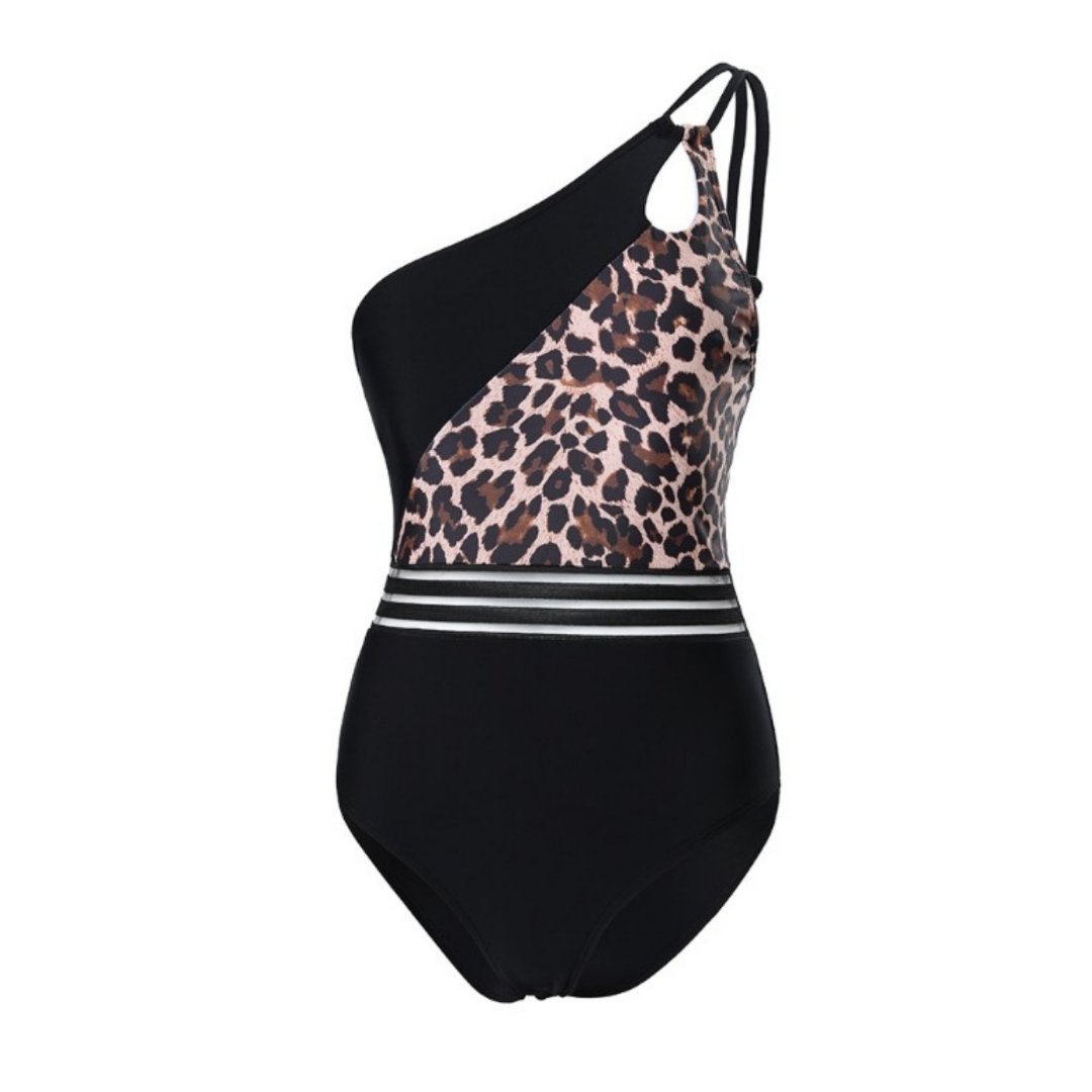 Leopard Brand New One Shoulder One Piece - mymadstore.com