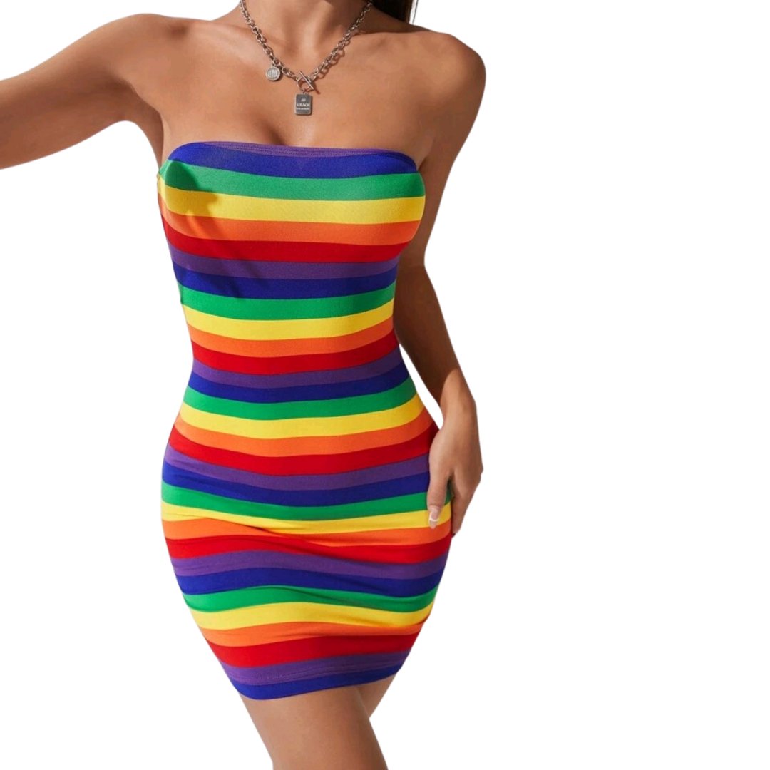 Shein Colorful Stripes Brand New Dress - mymadstore.com