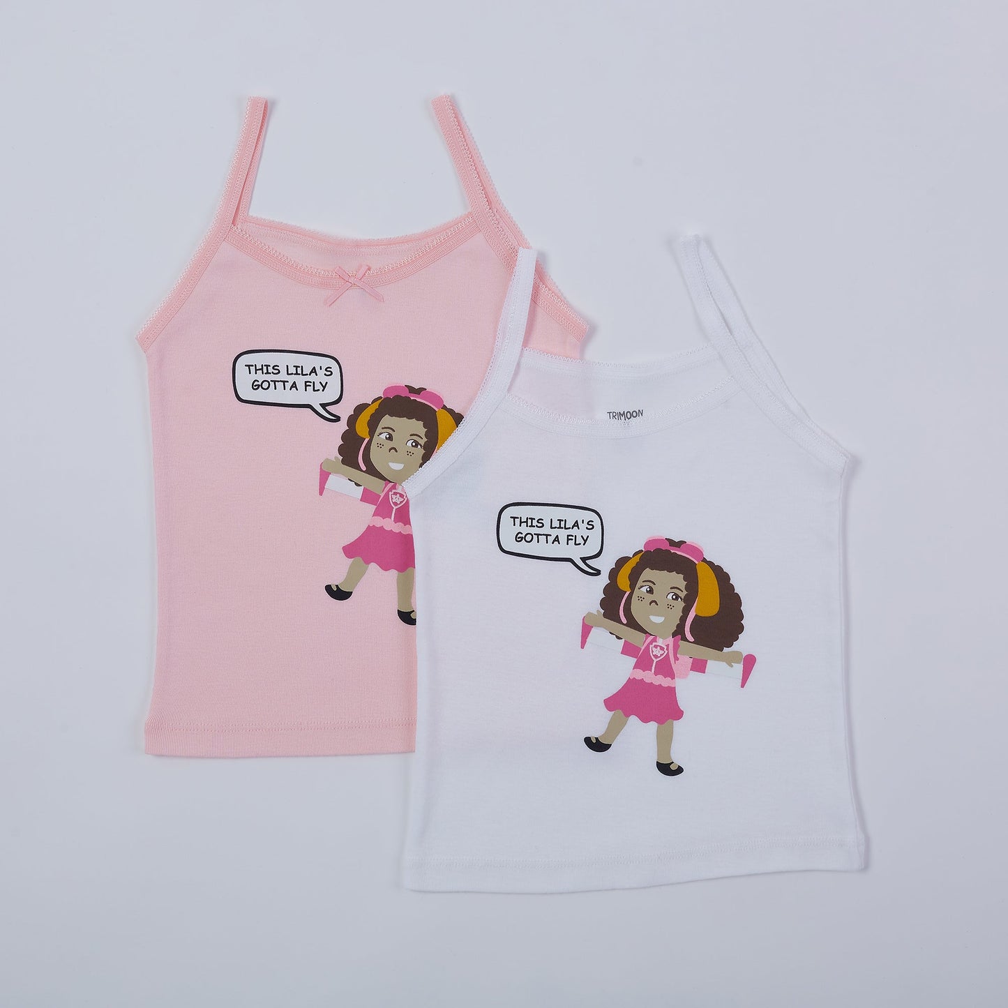 Trimoon Pack of 2 Brand New Undershirts For Girls - Lila Flies - mymadstore.com