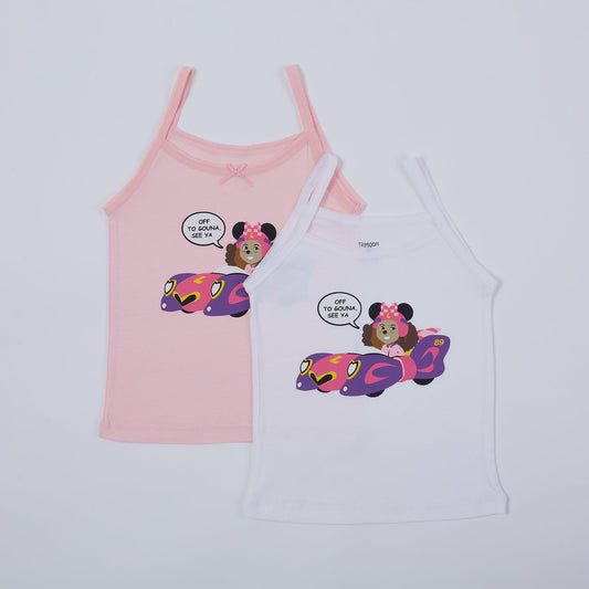 Trimoon Pack of 2 Brand New Undershirts For Girls - Lila On Wheels - mymadstore.com