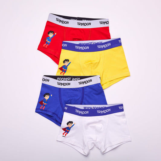 Trimoon Pack of 4 Brand New Boxers For Boys - Super T - mymadstore.com